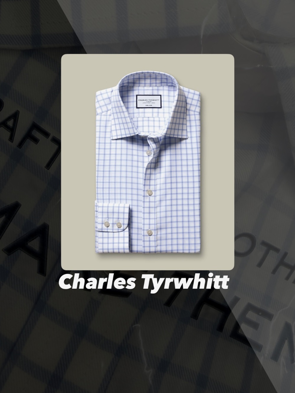 NWT Charles Tyrwhitt Sky Blue Check Shirt